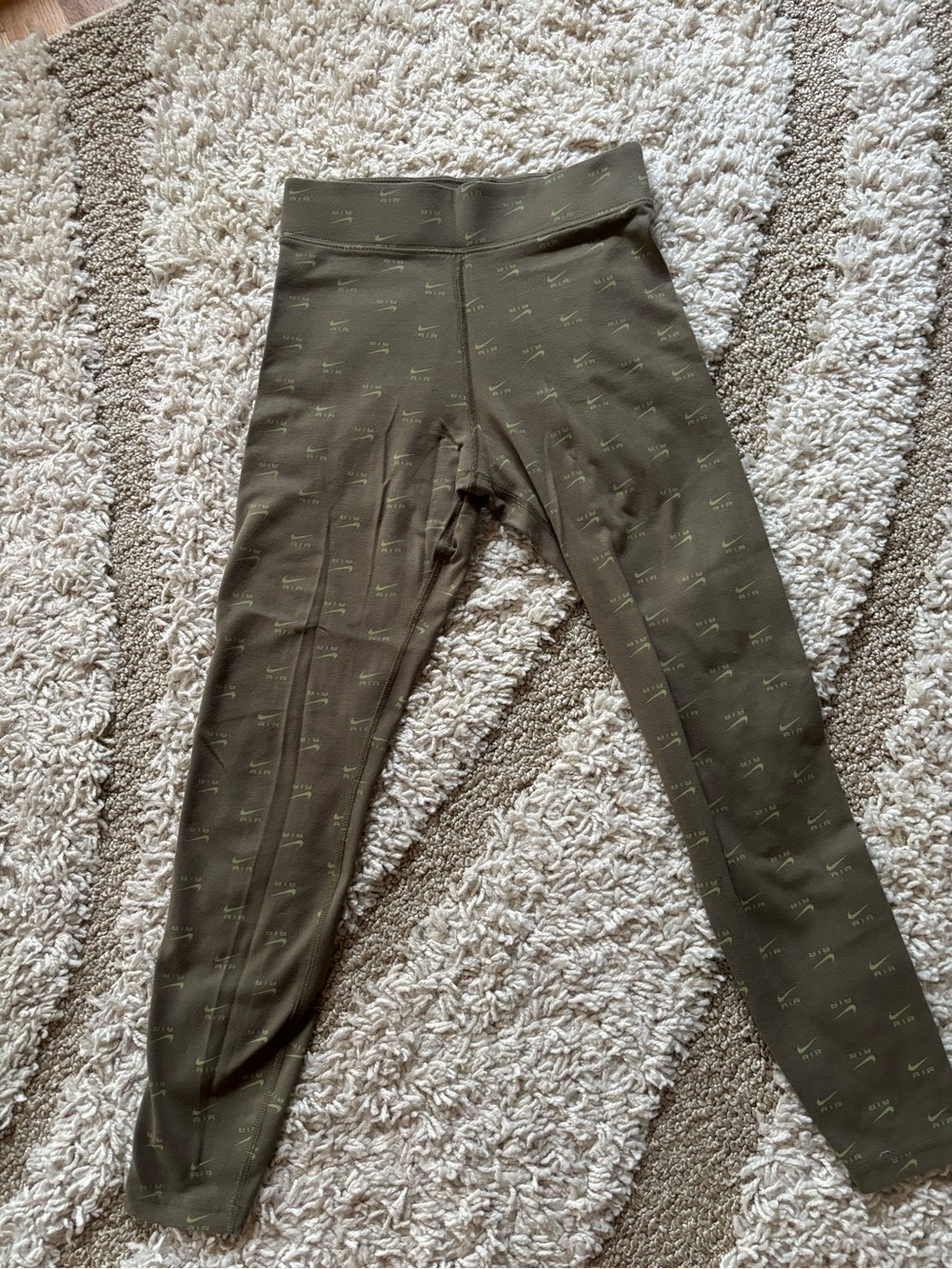 Nike Olive Green Logo-Print Leggings